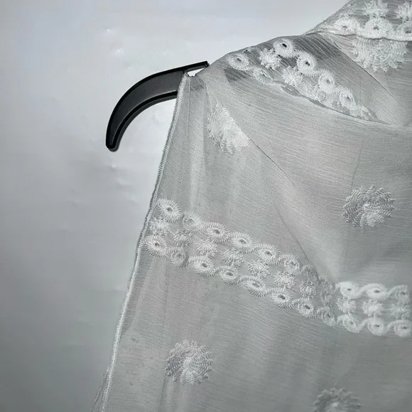 Indigo Soul Cardigan Women’s Large White Sleeveless 100% Polyester Open Front - Picture 9 of 13